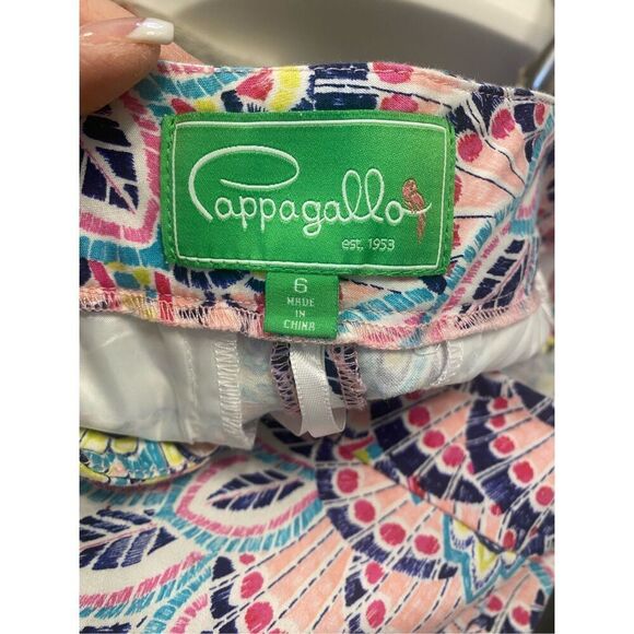 Pappagallo Chelsea Pants Aloha Pink Sz. 6 Floral Print Vacation Easter Spring - Picture 8 of 11